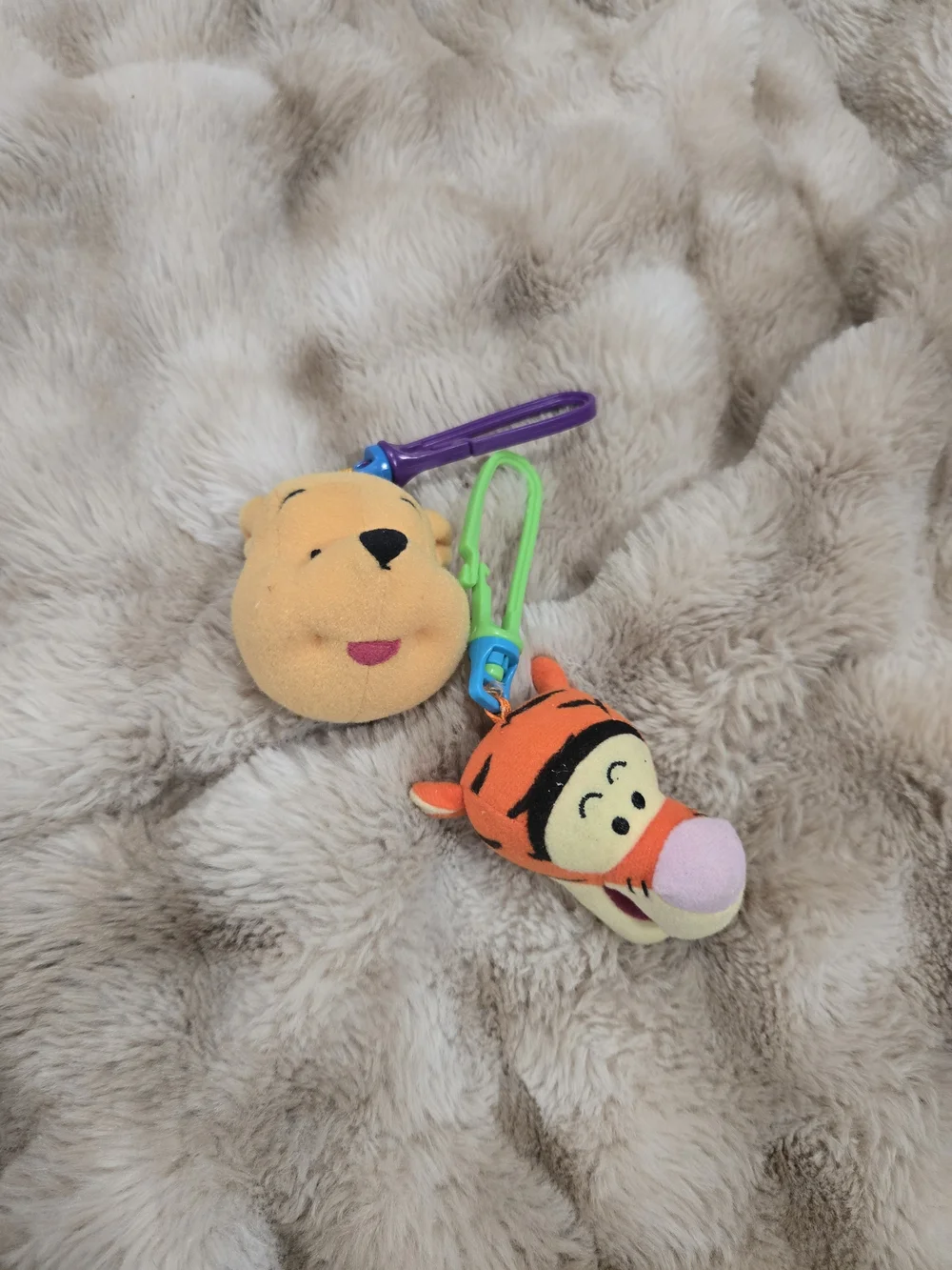 Winnie the Pooh & Tigger Plush Clip Set - Yellow & Orange